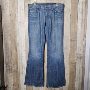 Citizens of Humanity Ingrid 002 Stretch Low Waist Flare Blue Denim Jeans Size 31